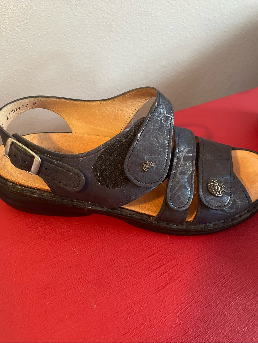 Finn Comfort Navy Leather Sandals size EU 40 US 9-9.5 Excellent Condition - Picture 4 of 5